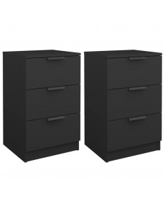 Comodini 2 pz Neri 40x36x65 cm 2
