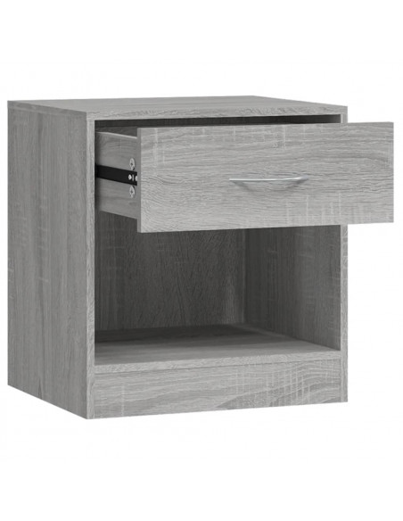 Comodino 2 pz con Cassetto Grigio Sonoma