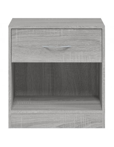 Comodino 2 pz con Cassetto Grigio Sonoma