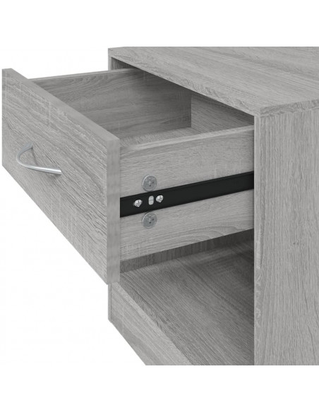 Comodino 2 pz con Cassetto Grigio Sonoma