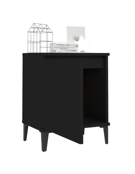 Comodini con Gambe in Metallo Nero 40x30x50 cm