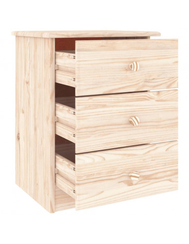 Comodino ALTA 41x35x55,5 cm in Legno Massello di Pino