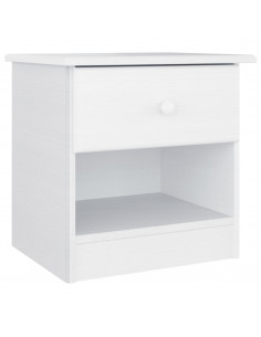 Comodino ALTA Bianco 41x35x41 cm in Legno Massello di Pino 2