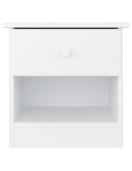Comodino ALTA Bianco 41x35x41 cm in Legno Massello di Pino