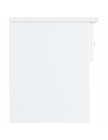 Comodino ALTA Bianco 41x35x41 cm in Legno Massello di Pino