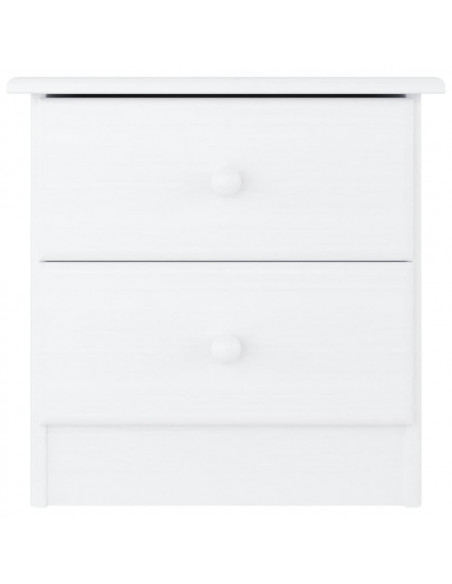 Comodino ALTA Bianco 41x35x41 cm in Legno Massello di Pino