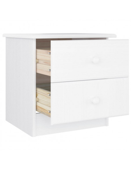 Comodino ALTA Bianco 41x35x41 cm in Legno Massello di Pino