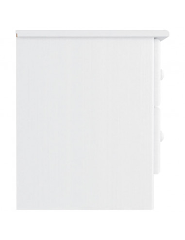 Comodino ALTA Bianco 41x35x41 cm in Legno Massello di Pino