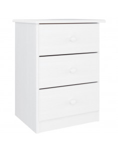 Comodino ALTA Bianco 41x35x55,5 cm in Legno Massello di Pino 2