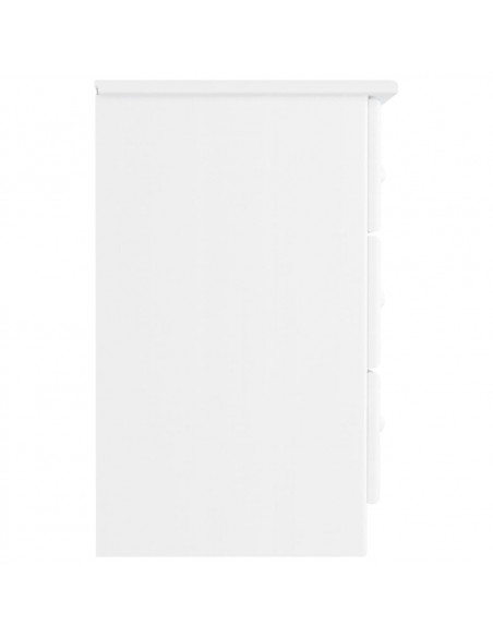 Comodino ALTA Bianco 41x35x55,5 cm in Legno Massello di Pino