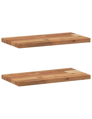Mensole da Parete 2 pz 40x20x2 cm Legno Acacia Rifinito a Olio