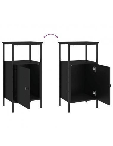 Comodini 2 pz Neri 41x31x80 cm in Legno Multistrato