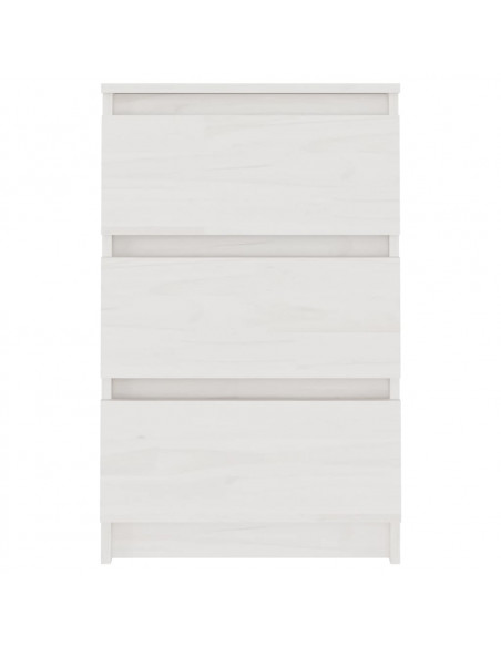 Comodini 2 pz Bianchi 40x29,5x64 cm in Legno Massello di Pino