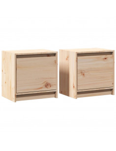 Comodini 2 pz 40x30,5x40 cm in Legno Massello di Pino 2