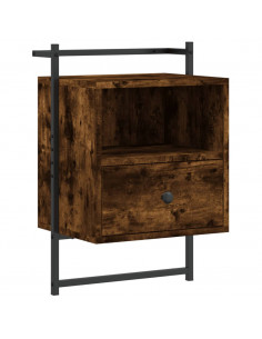 Comodino a Muro Rovere Fumo 40x30x61 cm Legno Multistrato 2