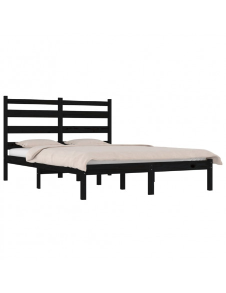 Giroletto Nero in Legno Massello di Pino 200x200 cm