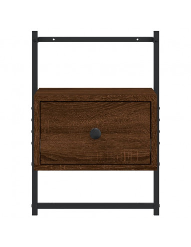 Comodino a Muro Rovere Marrone 35x30x51 cm Legno Multistrato