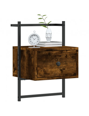 Comodini a Muro 2 pz Rovere Fumo 35x30x51 cm Legno Multistrato