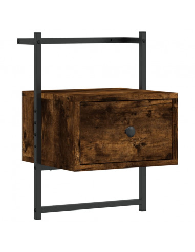 Comodini a Muro 2 pz Rovere Fumo 35x30x51 cm Legno Multistrato