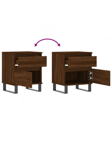 Comodini 2pz Rovere Marrone 40x35x50 cm in Legno Multistrato