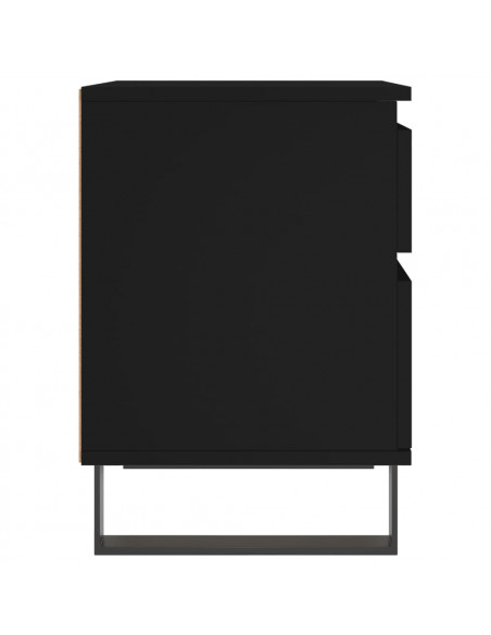 Comodini 2pz Neri 40x35x50 cm in Legno Multistrato