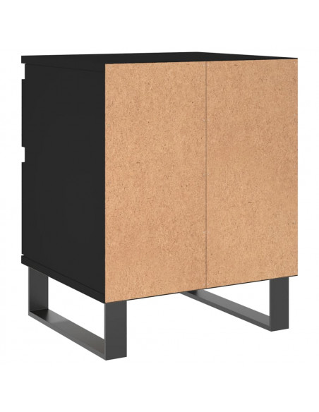 Comodini 2pz Neri 40x35x50 cm in Legno Multistrato