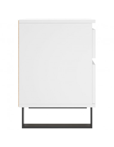 Comodini 2pz Bianchi 40x35x50 cm in Legno Multistrato