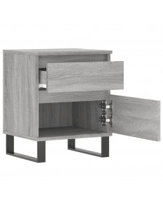 Comodini 2pz Grigio Sonoma 40x35x50 cm in Legno Multistrato 2