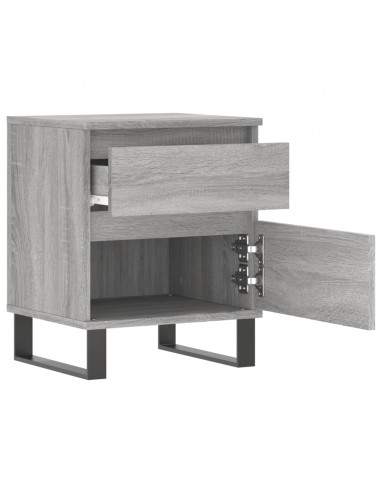 Comodini 2pz Grigio Sonoma 40x35x50 cm in Legno Multistrato
