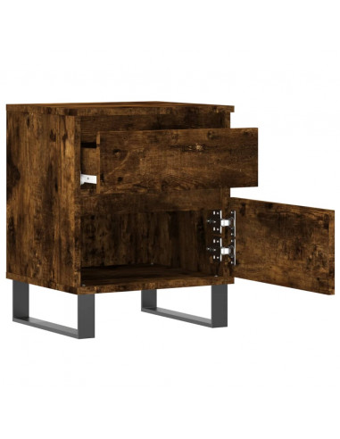 Comodini 2pz Rovere Fumo 40x35x50 cm in Legno Multistrato