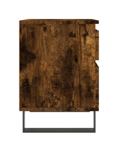 Comodini 2pz Rovere Fumo 40x35x50 cm in Legno Multistrato