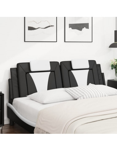 Cuscino Testiera Nero e Bianco 160 cm in Similpelle