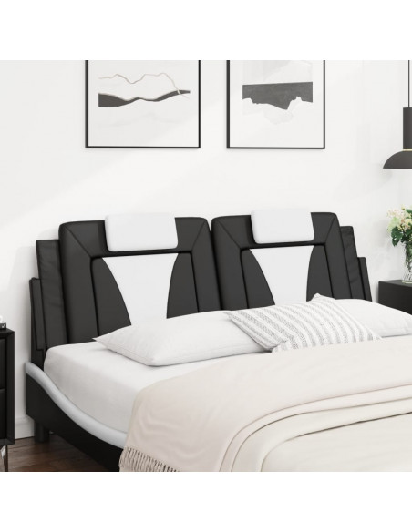 Cuscino Testiera Nero e Bianco 160 cm in Similpelle