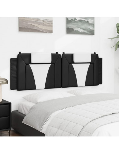 Cuscino Testiera Nero e Bianco 160 cm in Similpelle