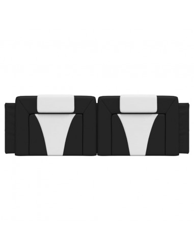 Cuscino Testiera Nero e Bianco 160 cm in Similpelle
