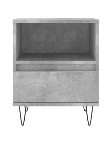 Comodini 2pz Grigio Cemento 40x35x50 cm in Legno Multistrato