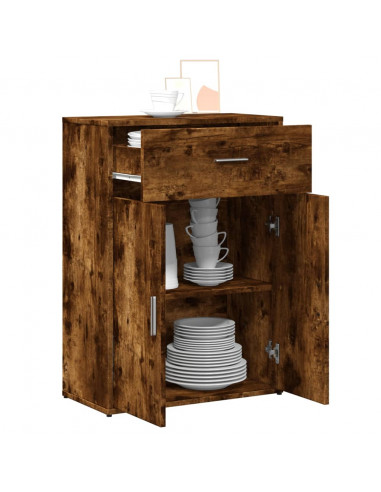 Credenza Rovere Fumo 60x30x84 cm in Legno Multistrato