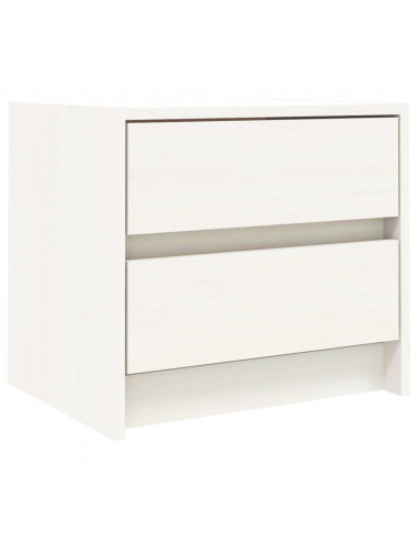 Comodini 2 pz Bianchi 40x31x35,5 cm in Legno Massello di Pino