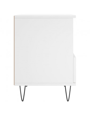 Comodini 2pz Bianchi 40x35x50 cm in Legno Multistrato