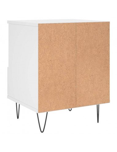 Comodini 2pz Bianchi 40x35x50 cm in Legno Multistrato