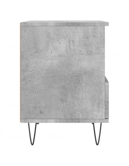 Comodino Grigio Cemento 40x35x50 cm in Legno Multistrato