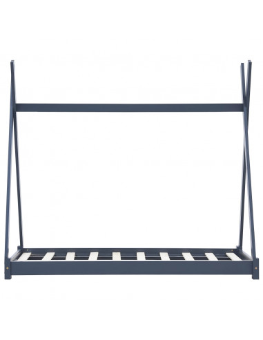 Giroletto per Bambini Grigio in Legno Massello di Pino 80x160cm