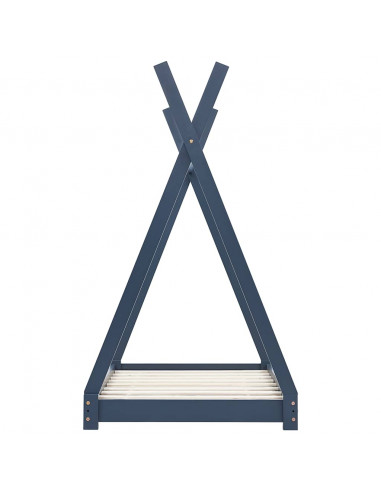 Giroletto per Bambini Grigio in Legno Massello di Pino 80x160cm