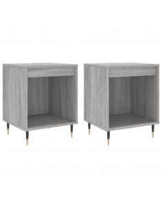 Comodini 2pz Grigio Sonoma 40x35x50 cm in Legno Multistrato 2