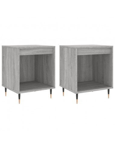 Comodini 2pz Grigio Sonoma 40x35x50 cm in Legno Multistrato