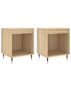 Comodini 2pz Rovere Sonoma 40x35x50 cm in Legno Multistrato 2