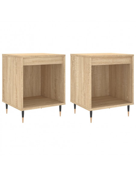 Comodini 2pz Rovere Sonoma 40x35x50 cm in Legno Multistrato
