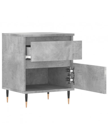 Comodini 2pz Grigio Cemento 40x35x50 cm in Legno Multistrato