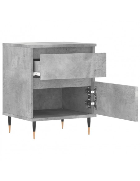 Comodini 2pz Grigio Cemento 40x35x50 cm in Legno Multistrato