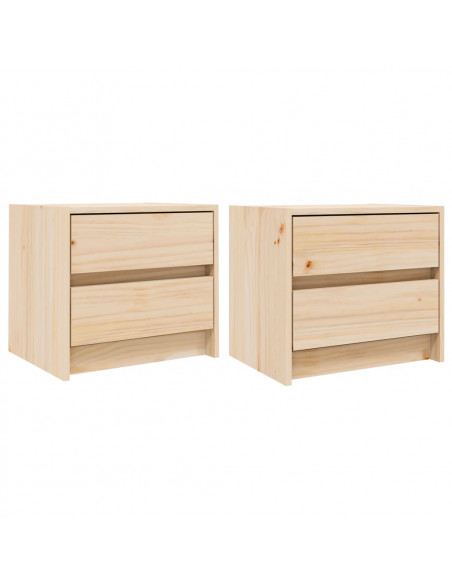 Comodini 2 pz 40x31x35,5 cm in Legno Massello di Pino